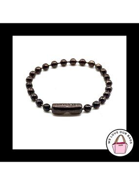 NEW 3.5" COACH Embossed 2.4mm Gunmetal Gray Ball Chain - Bag Hang Tag Charm Fob